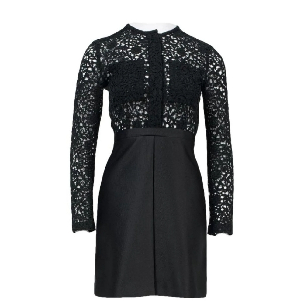 Victoria Beckham Black Lace Long Sleeve Dress Size 6